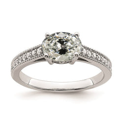 Round & Oval Old Cut Natural Earth Mined Diamond Ring Prong Set Gold Jewelry 3.75 Carats