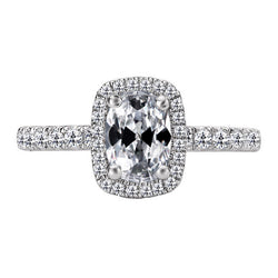 Round & Oval Old Miner Real Natural Earth Mined Diamond Halo Ring 7 Carats White Gold