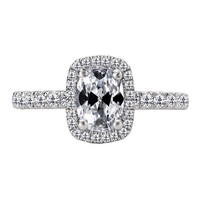 Old Miner Diamond Halo Ring White Gold