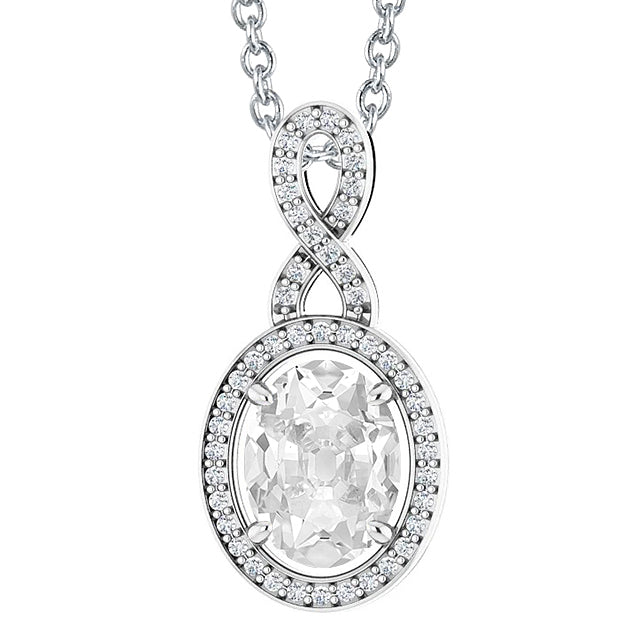 Round & Oval Old Miner Diamond Pendant