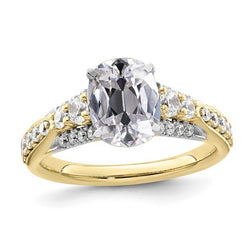 Round & Oval Old Miner Genuine Natural Earth Mined Diamond Ring With Accents 5.50 Carats Two Tone