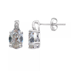 Round & Oval Old Miner Real Natural Earth Mined Diamond Stud Earrings 5.50 Carats Push Backs