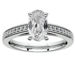 Round & Oval Old Miner Genuine Natural Earth Mined Diamond Wedding Ring 7 Carat 14K Gold Prong Set