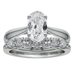 Round & Oval Old Miner Diamond Wedding Ring Set 6.50 Carats