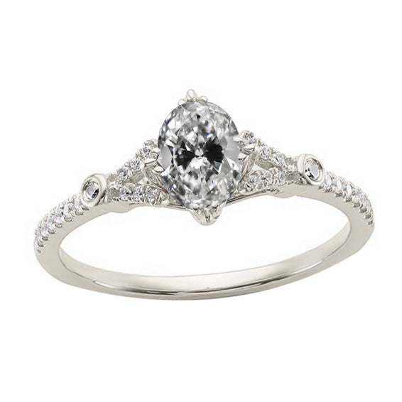 White Shinny Round & Pear Old Cut Diamond Fancy Ring