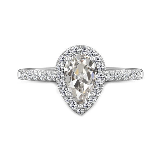 natural round diamond 4ct ring front view