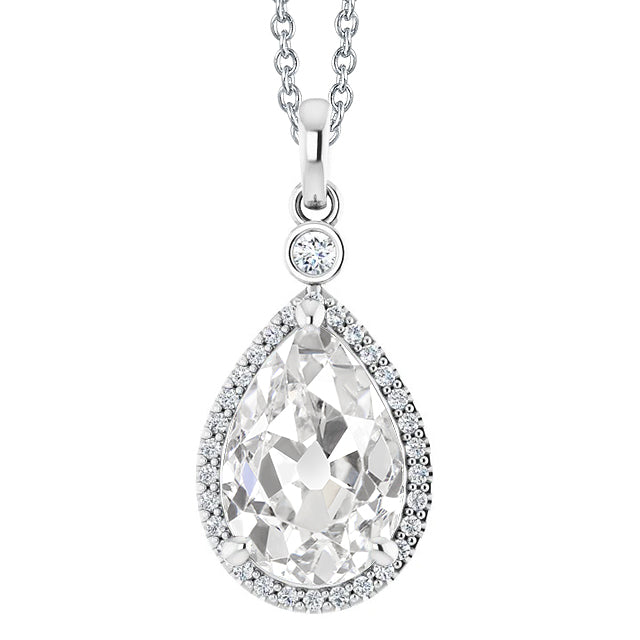 Old Miner Gold Halo Diamond Pendant Necklace