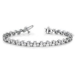 Round Shaped Natural Diamond Tennis Bracelet Solid Wg 6.50 Ct