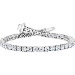 Round Shaped Lab Grown Diamond Tennis Bracelet Solid White Gold 7.40 Carats