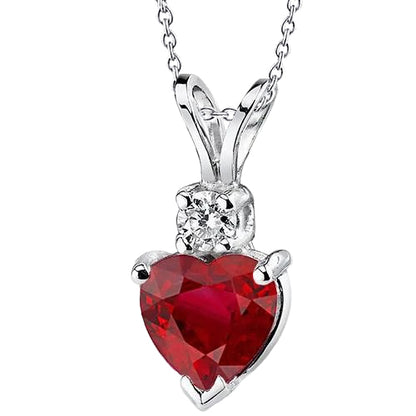 Ruby IGI CERTIFIED With Diamonds Pendant Necklace 6.85 Carats White Gold 14K