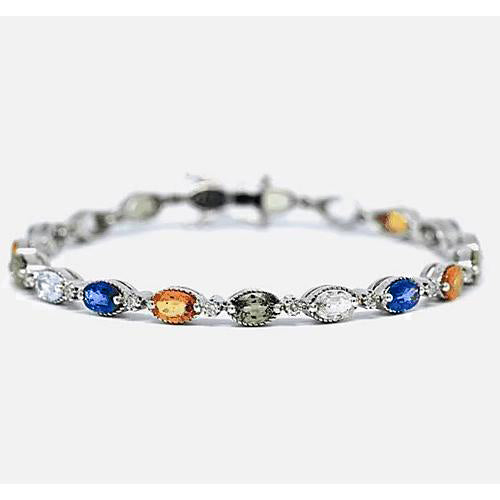 Sapphire Prong Set Tennis Bracelet 14.50 Carats Stones