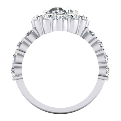 Sparkling Heart Cut Diamond Halo Ring New