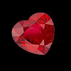 Red Loose Ruby Heart Cut 2 Carats Red Ruby Sparkling