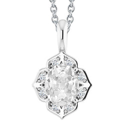Natural Diamond Pendant 5ct - White Gold 14K
