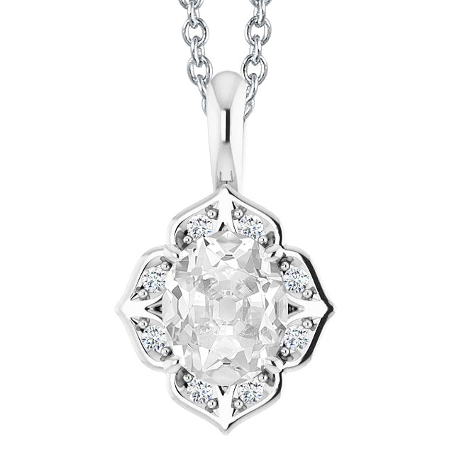 natural round diamond 5ct pendant front view