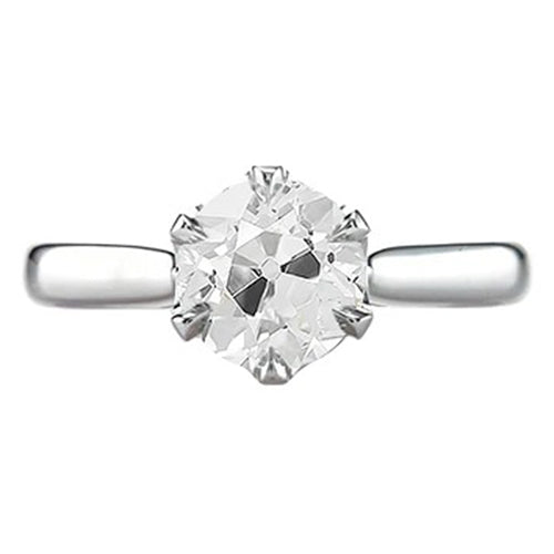 natural round diamond 1.25ct ring front view