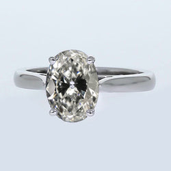 Solitaire Anniversary Ring Oval Old Miner Diamond Prong Set 4 Carats