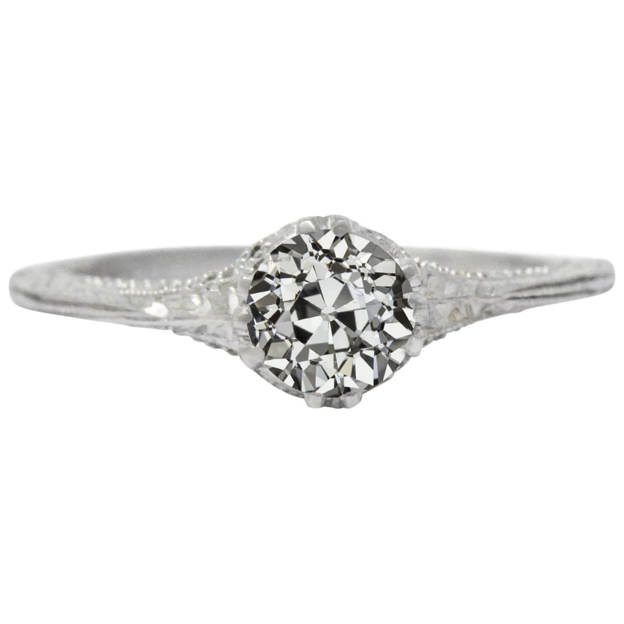 Solitaire Anniversary Ring Round Old European