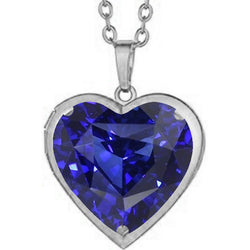 Solitaire Bezel Pendant Heart Ceylon Sapphire Necklace 6 Carats