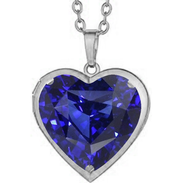 Solitaire Bezel Pendant Heart Ceylon Sapphire