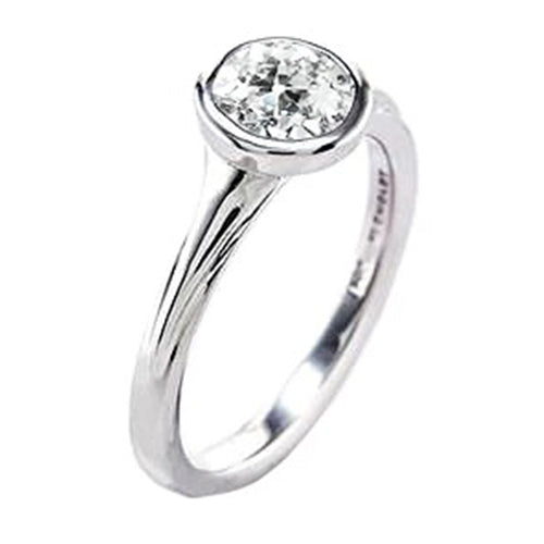 Big Size  Antique Fancy Lady’s  Style White Elegant Gold Diamond Solitaire Ring 