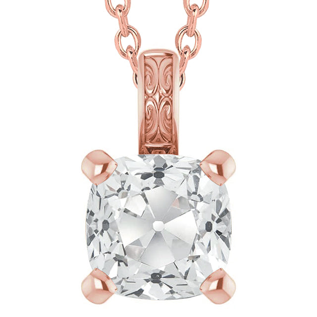 Solitaire Big Diamond Pendant Old Miner