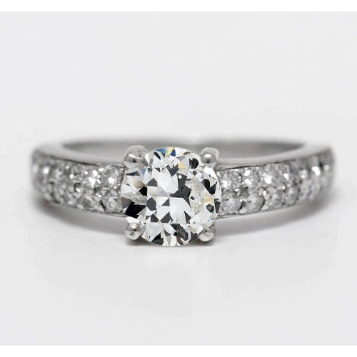 natural round diamond 3ct ring front view