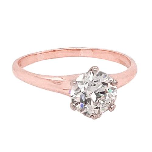 Solitaire Diamond Engagement Ring 2 Carats Rose Gold 14K