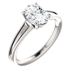 Solitaire Diamond Engagement Ring 3.50 Carats 4 Prongs Oval Cut
