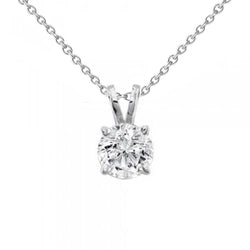 Solitaire Diamond Necklace Pendant 0.50 Carats White Gold Jewelry