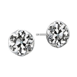 Solitaire Genuine Natural Real Diamond ( Not Lab Grown ) Old Mine Cut Stud Earrings Flower Style 3 Carats