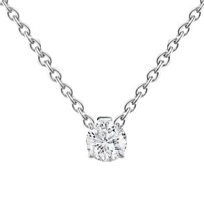Solitaire Natural Earth Mined Diamond Pendant 0.40 Ct. Jewelry White Gold 14K