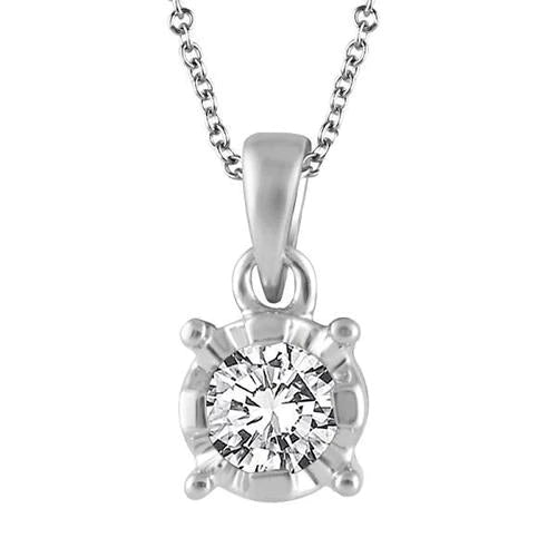 Solitaire Diamond Pendant Necklace Prong Set Round Diamond Cut Mounting 2.25 Ct 