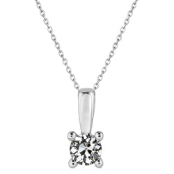 Solitaire Genuine Diamond Pendant 1.50 Carats Round Old Miner