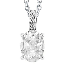Solitaire Genuine Natural Earth Mined Diamond Pendant Slide Oval Old Miner 5 Carats