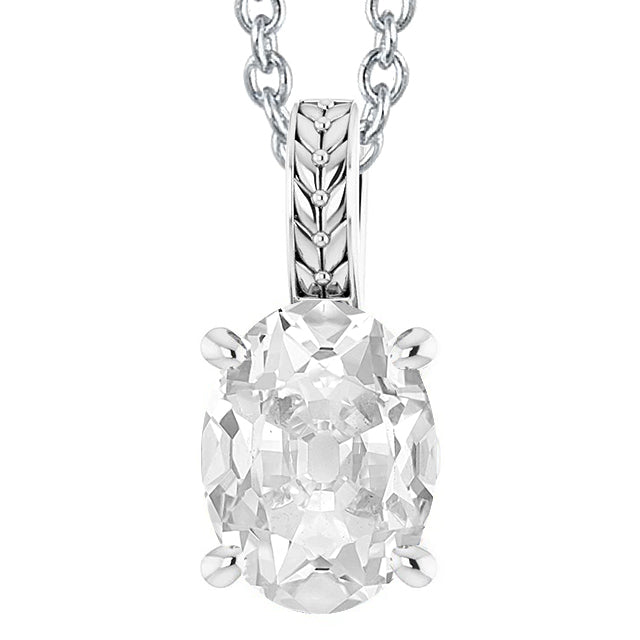 Solitaire Diamond Pendant Slide Oval Old Miner