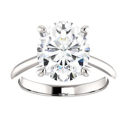 Solitaire Diamond Ring 3.50 Carats Prong Setting Jewelry White Gold 14K