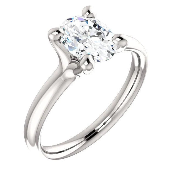 Solitaire Diamond Ring 3.50 Carats White Gold 14K