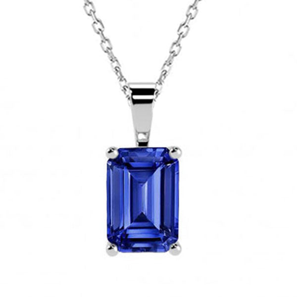 Solitaire Emerald Sri Lankan Sapphire Pendant