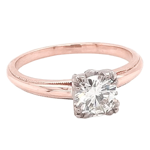 Products Solitaire Engagement Ring  Two Tone Gold 14K