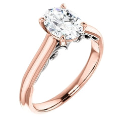 Solitaire Engagement Ring 3.50 Carats Rose Gold Jewelry New