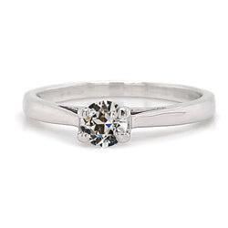 Solitaire Engagement Ring Old Miner Genuine Natural Earth Mined Diamond Tapered Shank 1 Carat