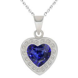 Solitaire Fancy Pendant Heart Blue Sapphire Bezel Set 2.50 Carats