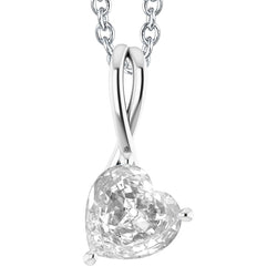 Solitaire Heart Old Miner Diamond Pendant 4.50 Carats Jewelry