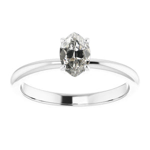 Sparkling Solitaire Old Miner Diamond Anniversary Ring White Gold