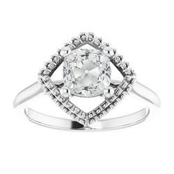 Solitaire Old Cut Cushion Natural Earth Mined Diamond Ring Kite Style Jewelry 5 Carats
