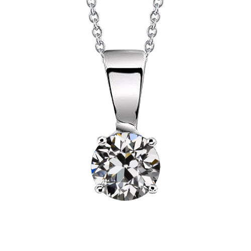 natural round diamond 1.50ct pendant front view