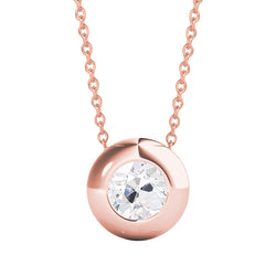 Solitaire Old European Natural Earth Mined Diamond Pendant Bezel Set Jewelry 1.50 carats