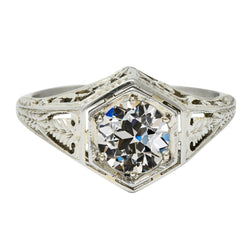 Solitaire Old Mine Cut Real Natural Earth Mined Diamond Ring Filigree Vintage Style 3 Carats