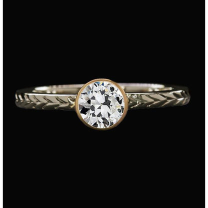  Fancy Princess Cut  Sparkling Solitaire Old Miner Diamond Ring Bezel Set